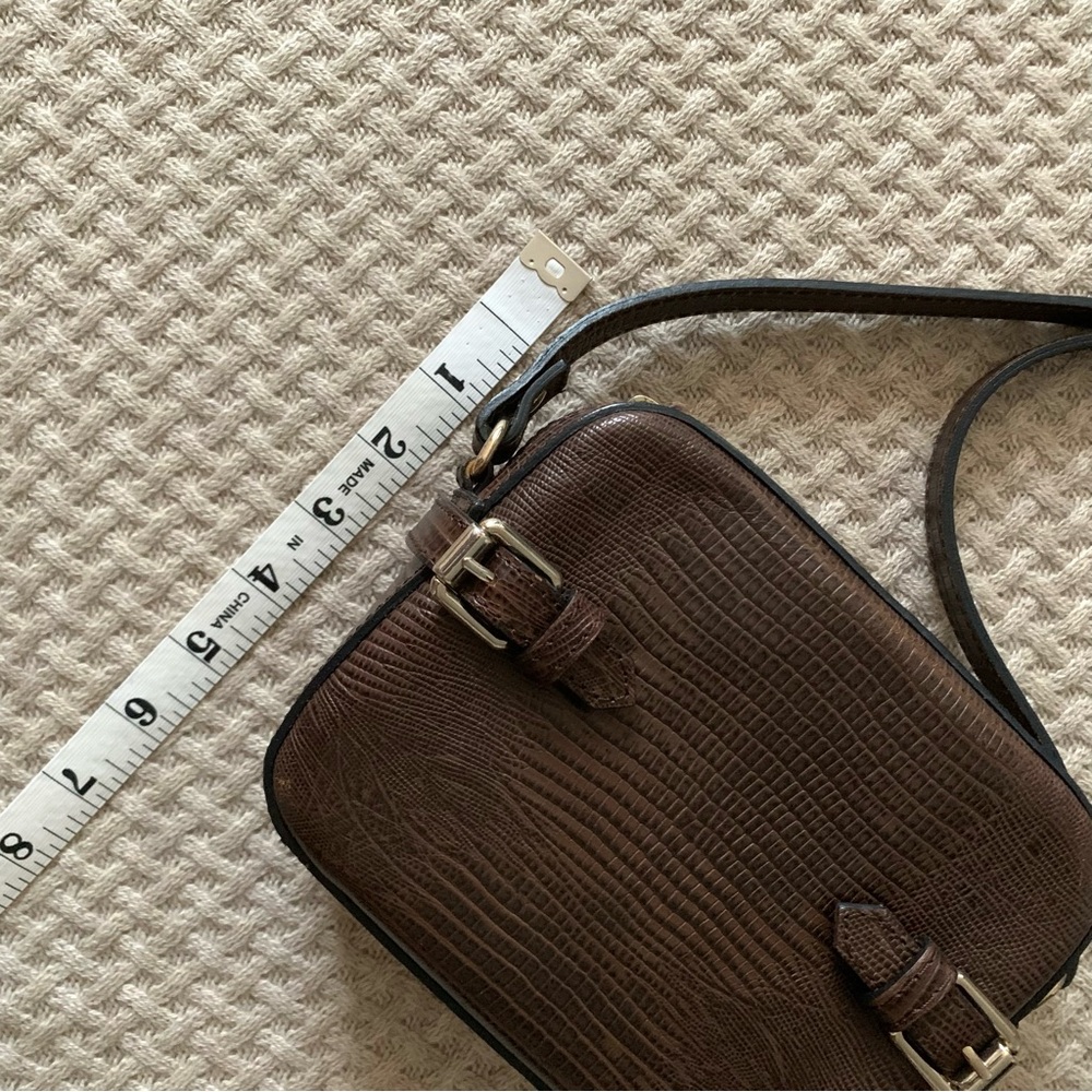 Massimo Dutti Brown Leather Crossbody Bag | Minimal Buckle Detail - Picture 14 of 16